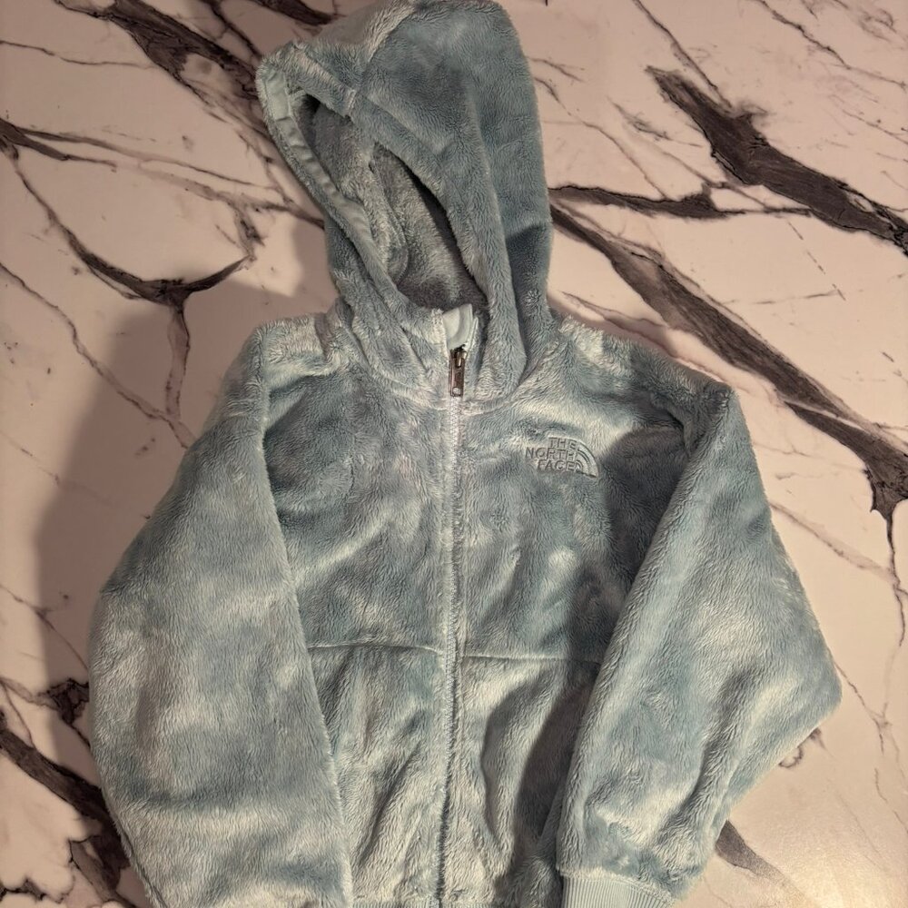 The North Face Girls’ Osito Fleece Hoodie – Light Blue, Size XS (5)